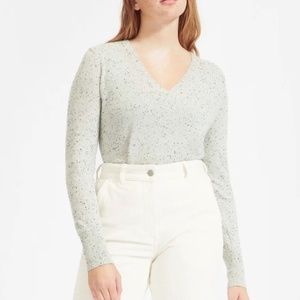Everlane Cashmere V-Neck in Frost Donegal